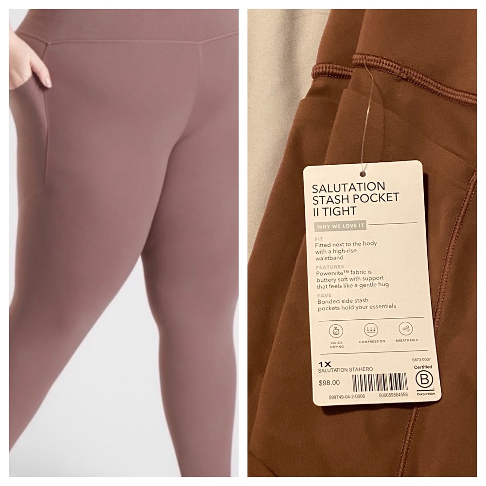 NWT Athleta SALUTATION STASH POCKET II TIGHT